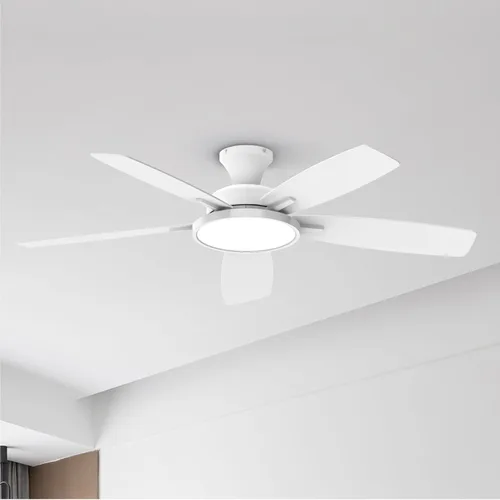 Vista 20 de TALOYA Ventiladores de techo con luces y control remoto, ventilador de techo de perfil bajo de 46 pulgadas con luz, montaje al ras, reversible, Negro