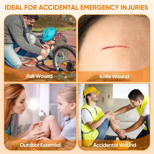 Vista 6 de Paquete de 30 tiras de cierre de heridas de puntada con cremallera, 2 tipos de vendas de mariposa, kit de cierre de emergencia, dispositivo