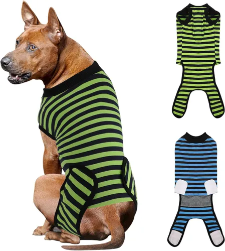 Vista 11 de 2 Paquetes Traje de Recuperación para Perros de Algodón Transpirable para Después de Castración/Esterilización Protector de Heridas Abdominales