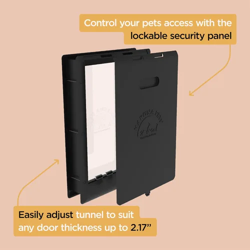 Vista 7 de Hakuna Pets Puerta esencial para mascotas, grande, color negro