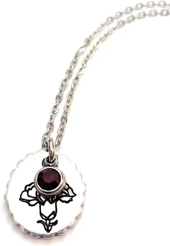 Vista 54 de Birth Month Flower and Birthstone Necklace