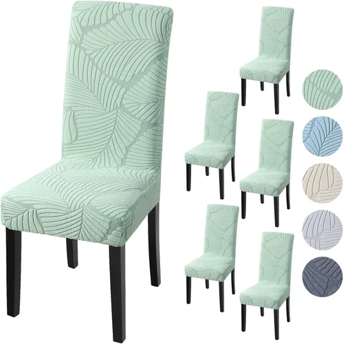 Vista 51 de Fuloon Paquete de 4 Fundas Protectoras para Asientos de Sillas de Comedor Super Ajustadas Elásticas Extraíbles Lavables Cortas para Hotel, Comedor