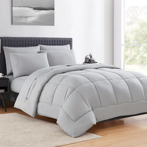 Vista 10 de Sweet Home Collection - Edredón alternativo de microfibra para todas las estaciones, cálido y lujoso, relleno de microfibra, para cama individual