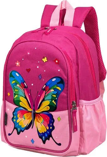 Mochila de Viaje Preescolar para Niños Pequeños de 11 Pulgadas, Mochila Diaria Genial y Linda con Dibujos Animados, Rosa (Butterfly Pink) de POWOFUN