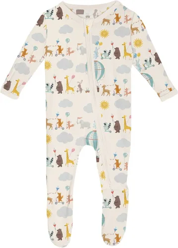 Vista 43 de KicKee Baby & Toddler - Pijama de viscosa ultrasuave de bambú con patas abatibles y puños