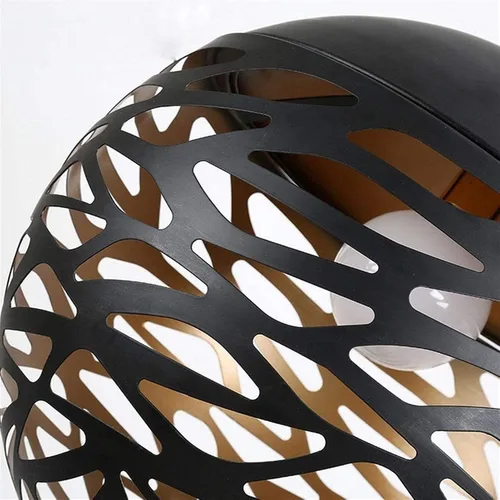 Vista 7 de Adjustable Height Chandelier Light Fixture - Elegant Black Iron & Glass Design for Living Room, Kitchen Island, Cafe, and Bar(20cm)