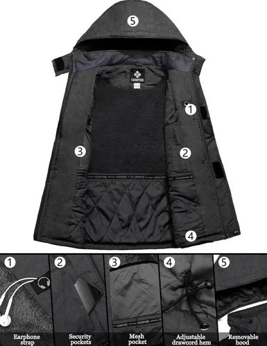 Vista 3 de GEMYSE - Chaqueta de esquí y nieve para hombre, diseño impermeable y resistente al viento, para invierno