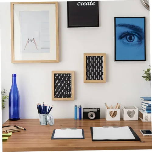 Vista 4 de SOLUSTRE 1 mini bote de basura con tapas, contenedores pequeños, caja de arena con cubierta, soporte para bolígrafo de encimera, contenedor