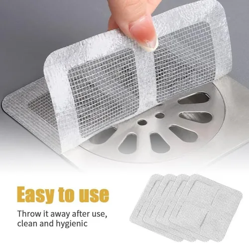 Vista 7 de Calcomanías Desechables para Drenaje de Cabello, Cubierta Desechable de Salida de Ducha de 4" X 4" con Calcomanías de Malla Atrapa-Cabellos