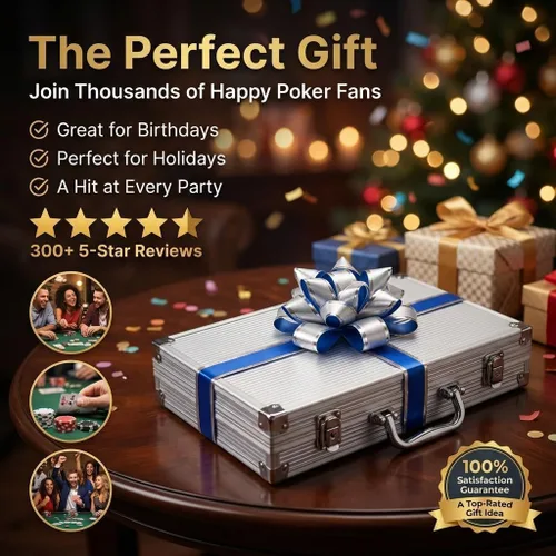 Vista 6 de Fichas de póquer con denominaciones, juego de 300 piezas de 11.5g con números, fichas de casino pesadas, 5 dados, 2 barajas con estuche compacto
