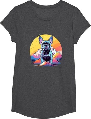 Vista 69 de French Bulldog Dog Men Women Kids T-Shirt Asphalt Grey