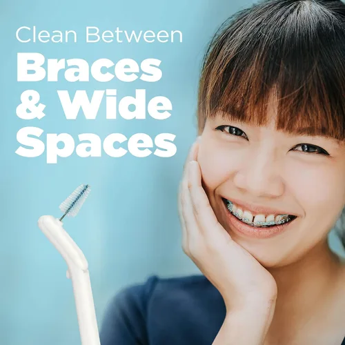 Vista 6 de GUM Proxabrush Go-Betweens - Recambios anchos - Compatible con mango permanente GUM - Cepillos interdentales reutilizables - Púas dentales de cerdas