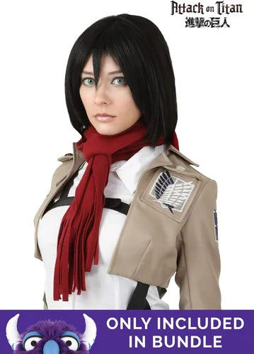 Vista 4 de Deluxe Attack on Titan Mikasa Costume Cosplay Halloween Costume for Women