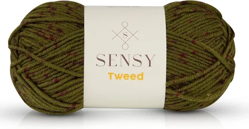 Vista 29 de Sensy Tweed - Ovillo de lana de tweed, 3.5 onzas, 214 yardas, calibre 4 mediano (azul)