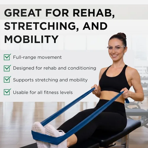 Vista 4 de THERABAND Resistance Bands Set, Elastic Bands for Exercise & Physical Therapy, Strength Training for Upper & Lower Body Fitness