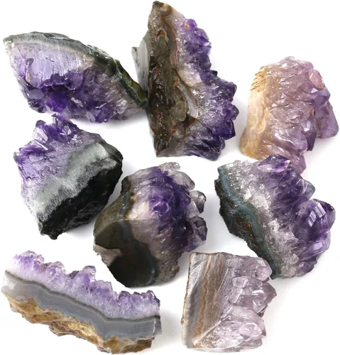 Vista 4 de Raw Amethyst Stones and Crystals Rock, Natural Amathesis Crystal Clusters, Geodes with Crystals, Cuarzo Amatista Original, Real Amethyst Crystals