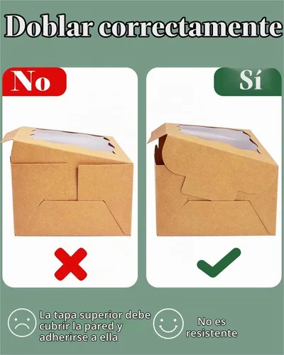Vista 5 de Bakepacker 100 piezas Cajas Negras para Galletas 6x6x3 pulgadas Fácil Montaje Cajas de Pastelería Macarrones Cajas de Panadería con Ventana