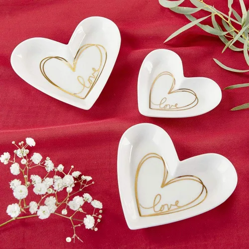 Vista 2 de Kate Aspen Juego de 12 soportes para anillos para joyas, en forma de corazón, para despedidas de soltera, bodas, fiestas de cumpleaños