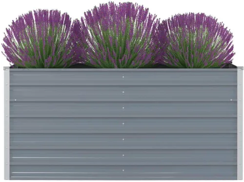 Fest-night Maceta elevada de acero galvanizado para cama de jardín, 63 x 31.5 x 30.3 pulgadas, color gris