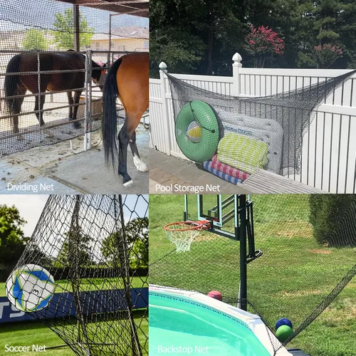 Vista 6 de Aoneky Red de golf resistente sin nudos, red de práctica con borde de cuerda reforzado, malla cuadrada de 1 pulgada de malla de poliéster de 0.118