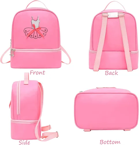 Vista 3 de Dorlubel Linda mochila de baile de ballet tutú vestido bolsa de baile con llavero para niñas
