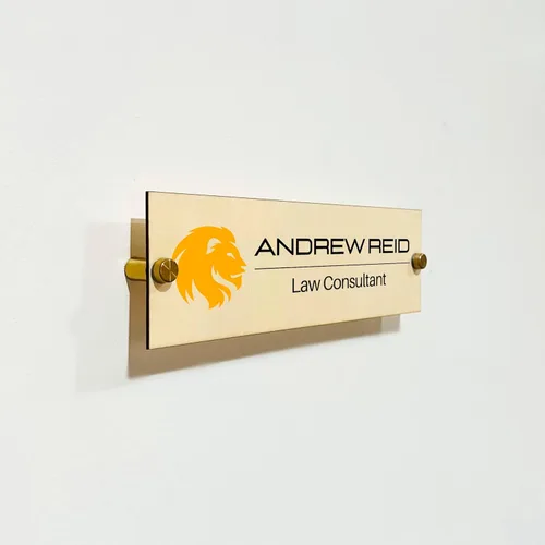 Vista 6 de Placa de identificación de pared, placa de nombre para puerta, regalos de oficina, letrero ejecutivo, placa de pared, letrero personalizado