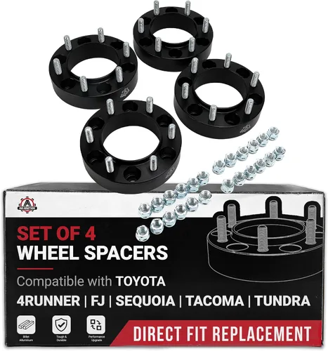 Vista 10 de Juego de espaciadores de rueda de 4-6 tuercas de 1 pulgada de grosor con adaptador de cubo centrado de 25 mm de tuerca, 6x5.5 - Compatible