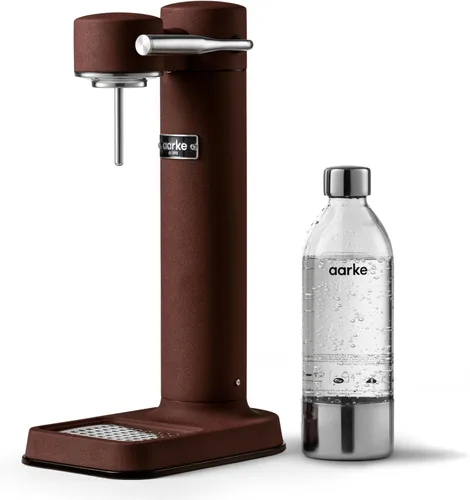 Aarke Carbonator lll, Máquina de agua con gas y carbonatación, acero inoxidable con botella reutilizable PET sin BPA, volumen 1L/34 fl oz (borgoña)