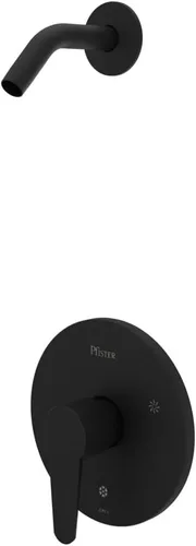 Vista 2 de Pfister Pfirst - Válvula moderna para bañera y ducha (válvula no incluida), incluye brazo de ducha, 1 mango, acabado de níquel cepillado, R89060K