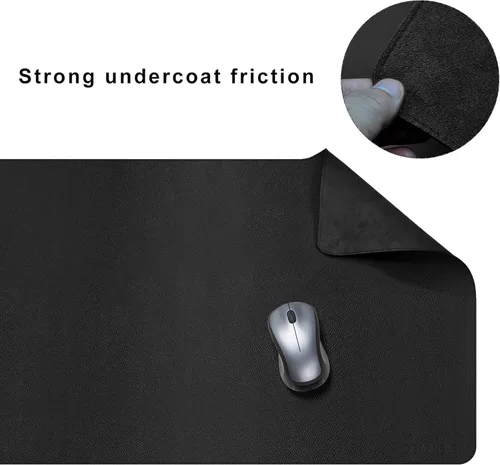 Vista 3 de CENNBIE Tapete de escritorio de cuero, 55 x 19.6 pulgadas, protector de escritorio extra grande, alfombrilla antideslizante extendida, alfombrilla