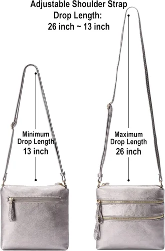 Vista 3 de Solene Bolsa cruzada con bolsillo con cremallera múltiple con correa, bolsa de viaje ligera, bolso de mensajero diario para teléfono celular