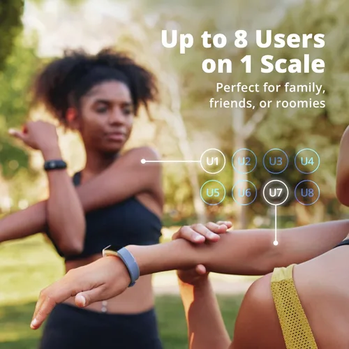 Vista 5 de Greater Goods Báscula de gurús de peso para peso corporal, báscula digital Bluetooth para IMC, grasa corporal, masa muscular, 400 libras, diseñada