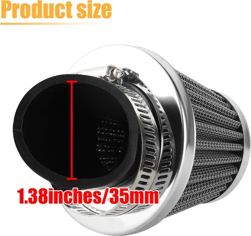 Vista 2 de 2 limpiadores de filtro de 1.378 in en ángulo de 45 grados, compatible con 50 cc, 70 cc, 90 cc, 110 cc, 125 cc, 2 tiempos, motor de 4 tiempos
