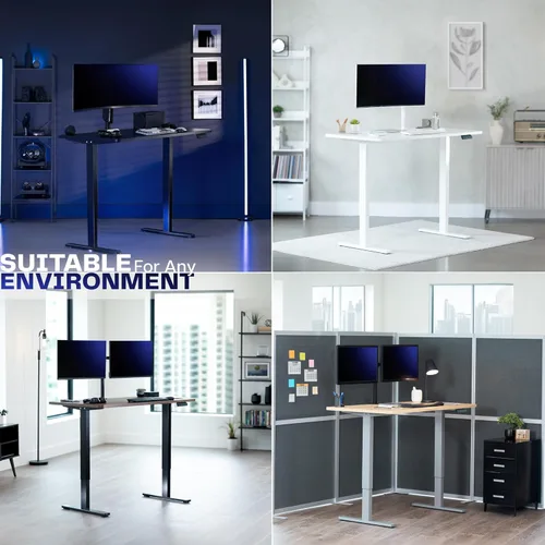 Vista 9 de Marco de escritorio eléctrico de pie/sentado de doble motor resistente VIVO, capacidad de 220 libras para superficies de hasta 85" x 43", solo marco
