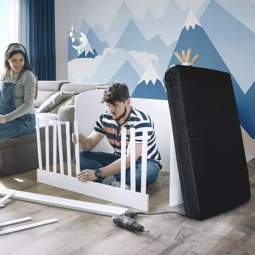 Vista 4 de Bolsas de colchón para cuna para mudanza, protector de colchón impermeable, funda de colchón para mudanza y almacenamiento, cremallera fuerte