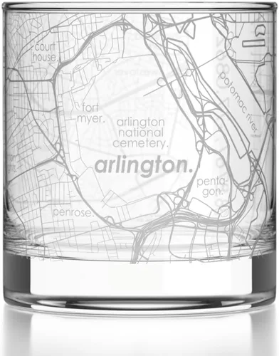 Vista 104 de Well Told Vaso de rocas grabado con mapa de Akron, Ohio, cristalería estilo antiguo (325ml, transparente) Vaso de bourbon grabado, regalos