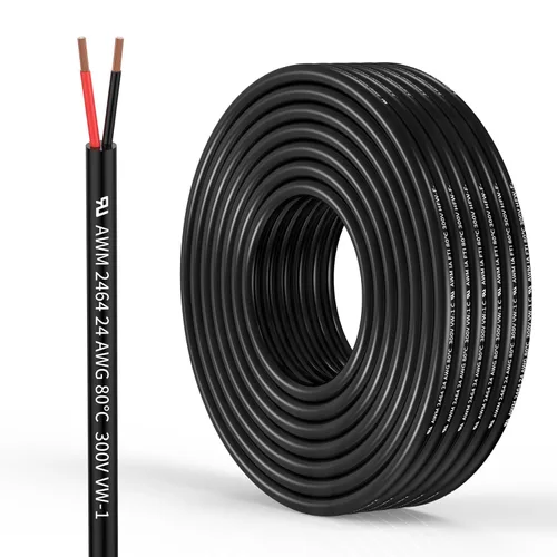 Vista 25 de Cable Eléctrico de Calibre 12, 2 Conductores, Cable de 12 AWG Trenzado, Cordón de PVC, Cable de Cobre Libre de Oxígeno 10FT/3.1M para Iluminación