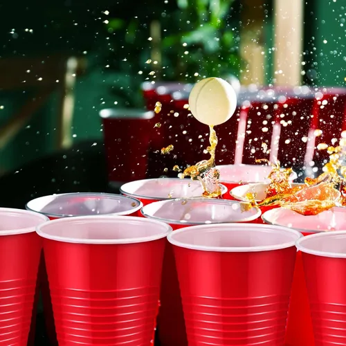 Vista 7 de Suclain Paquete de 500 vasos desechables de plástico de 12 onzas resistentes para fiestas, cumpleaños, bodas, cervezas, bebidas, servir aperitivos