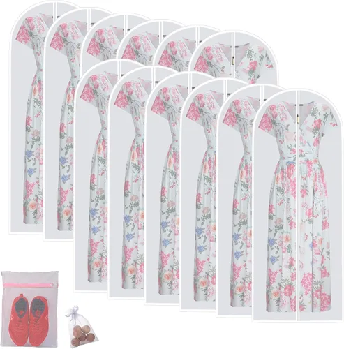 Vista 19 de Bolsas transparentes para colgar ropa de viaje (juego de 6) bolsas de traje para almacenamiento de ropa, bolsas de almacenamiento de ropa, funda