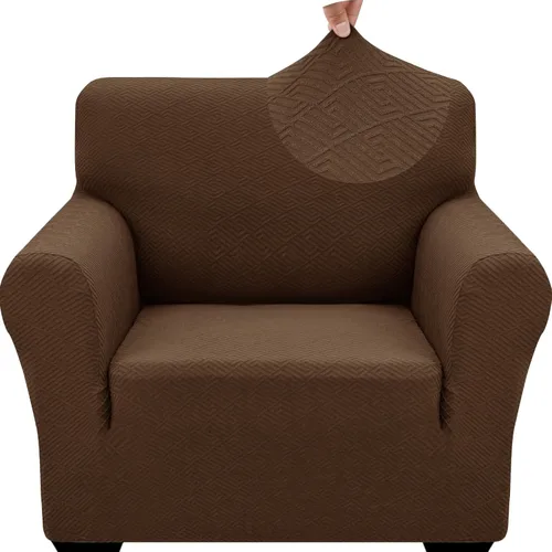 Vista 52 de ZNSAYOTX 1 Funda de silla Jacquard para sala de estar, funda de silla de alta elasticidad con brazos, antideslizante, apta para mascotas, funda