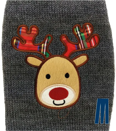 Vista 2 de Mikayoo Suéter para mascotas para perros y gatos pequeños, suéter feo, Navidad, serie de alce, serie de renos, cabeza de reno (XS)