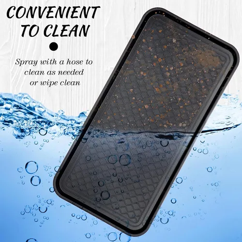 Vista 4 de Bandeja de zapatos de 4 piezas para entrada, bandeja impermeable para botas, tapete multiusos para perros y gatos, bandeja de comida para mascotas