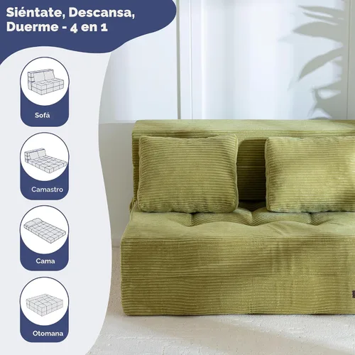 Vista 8 de MAXYOYO Sofá cama convertible, sofá plegable con almohada para adultos Negro