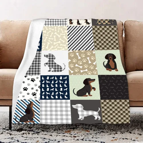 Manta de perro salchicha para perros, manta de Wiener pequeña