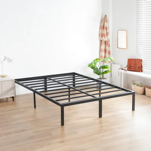 Vista 9 de Olee Sleep - Base de cama de plataforma de 18 pulgadas con listones de acero resistente, soporte antideslizante, de fácil montaje, base de colchón