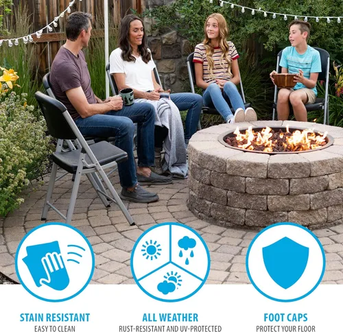 Vista 6 de LIFETIME 80844 Sillas plegables de grado comercial, paquete de 6, color negro