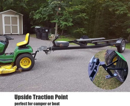 Vista 7 de Eapele Enganche de Remolque para Cortacésped, Enganche de Remolque para Tractor de Jardín, Construcción de Hierro Sólido, Compatible con Cortacésped