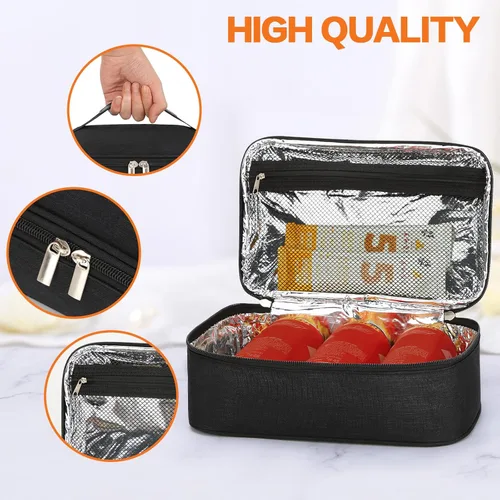 Vista 6 de NATURAL STYLE Bolsa de almuerzo pequeña, mini portátil con aislamiento térmico bolsa de almuerzo (Azul)