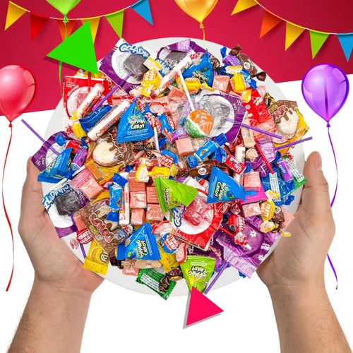 Vista 5 de Bolsa a granel de dulces para fiestas, 3 libras, caramelos envueltos individualmente, Popping Rocks, paletas, chicles, caramelos de frutas