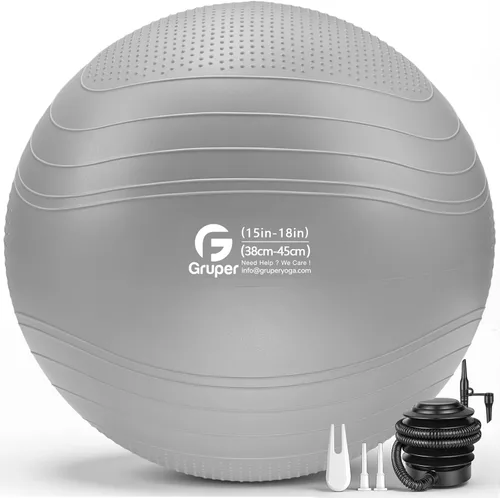 Vista 23 de Gruper Yoga Ball, Extra Thick Non Slip Exercise Ball for Workout, Birthing, Balance, Stability, Pregnancy, 4 Sizes Anti Burst Chair for Home and